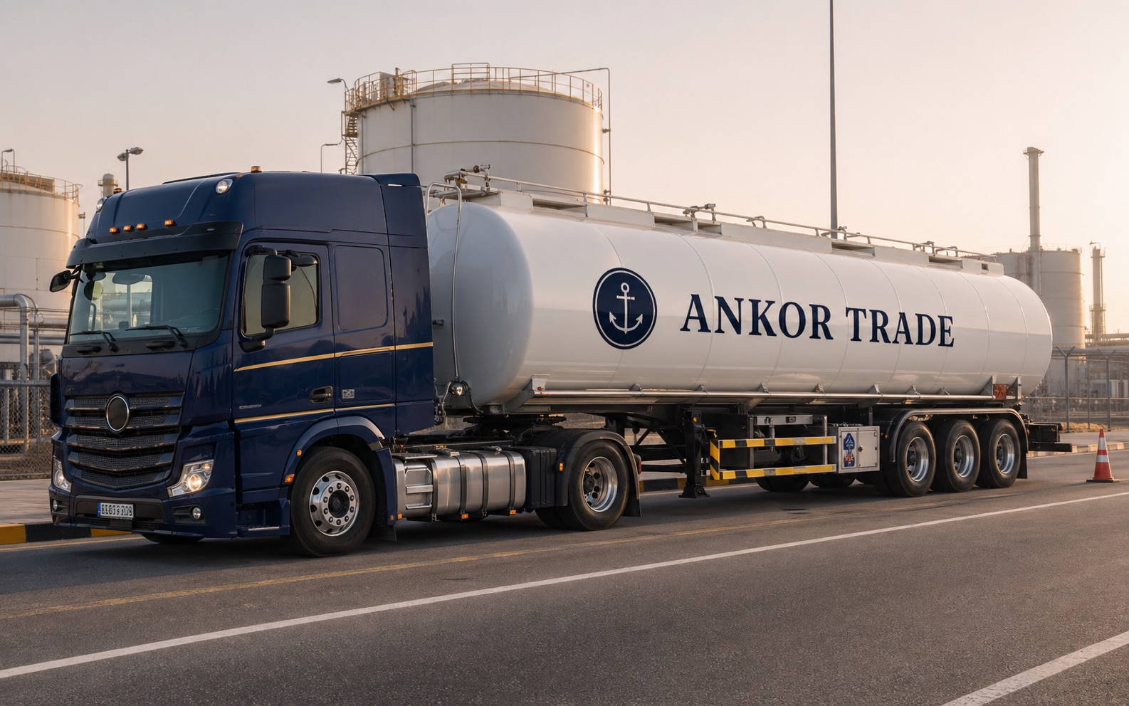 Illustrative road tanker for refined product transport