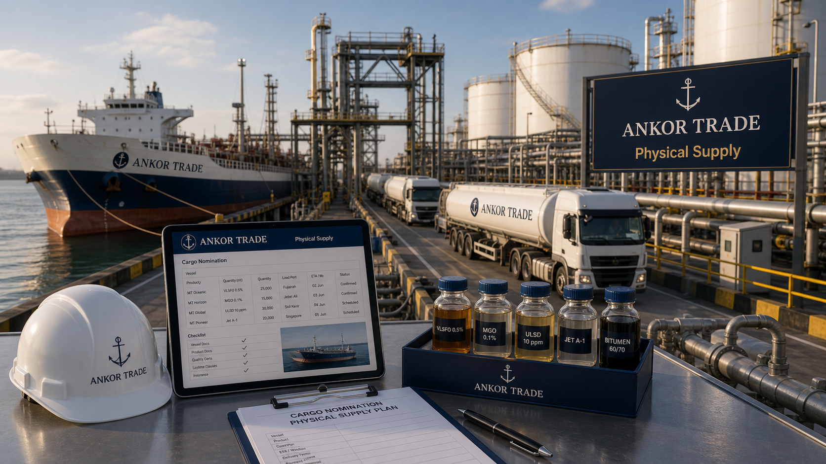 Illustrative physical fuel supply operation at terminal and road tanker