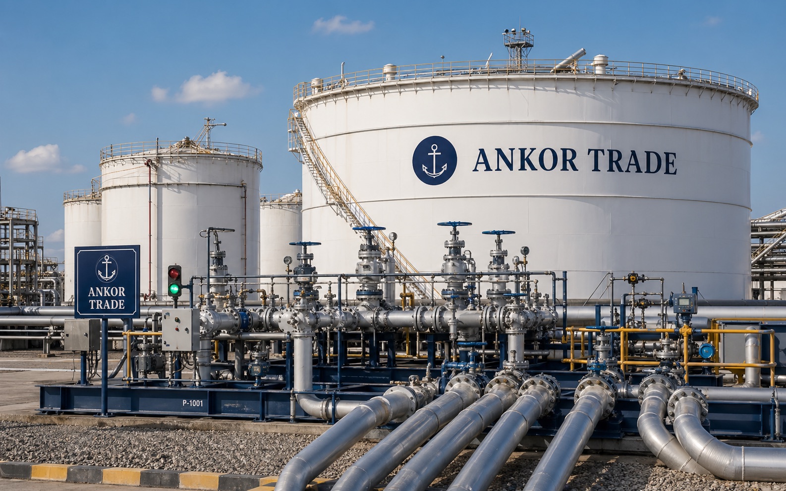 Illustrative storage tanks and pipeline terminal